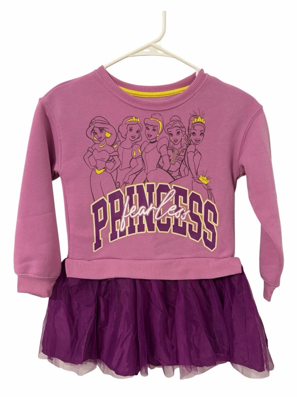 Disney Collection Little & Big Kid Girls Long Sleeve Princess Sweatshirt Dress